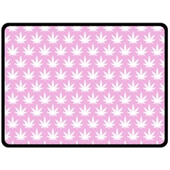 Kawaii Cannabis  Fleece Blanket (large)  by thethiiird