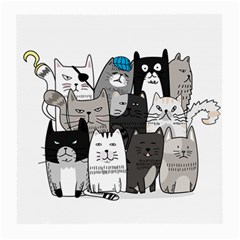 Cute Cat Hand Drawn Cartoon Style Medium Glasses Cloth (2 Sides) by Vaneshart