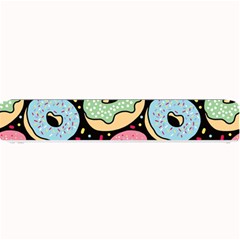 Colorful Donut Seamless Pattern On Black Vector Small Bar Mats by Sobalvarro