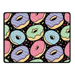 Colorful Donut Seamless Pattern On Black Vector Double Sided Fleece Blanket (Small)  45 x34  Blanket Back