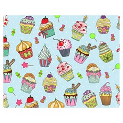 Cupcake Doodle Pattern Double Sided Flano Blanket (medium)  by Sobalvarro