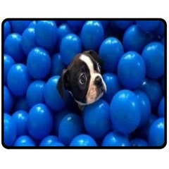 Cute Balls Puppy Double Sided Fleece Blanket (medium)  by Sparkle