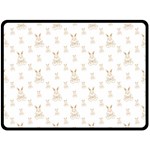Happy Easter Motif Print Pattern Double Sided Fleece Blanket (Large)  80 x60  Blanket Back