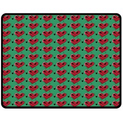 Evil Heart Graffiti Pattern Fleece Blanket (medium)  by DinzDas