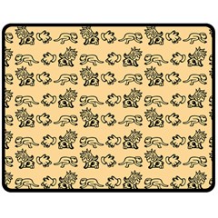 Inka Cultur Animal - Animals And Occult Religion Double Sided Fleece Blanket (medium)  by DinzDas