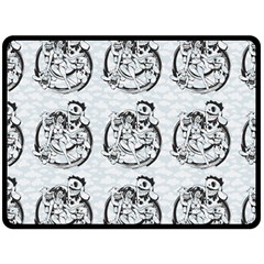 Monster Party - Hot Sexy Monster Demon With Ugly Little Monsters Double Sided Fleece Blanket (large)  by DinzDas