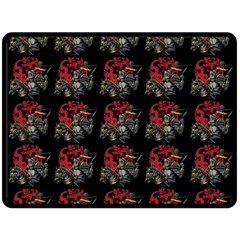 Middle Ages Knight With Morning Star And Horse Fleece Blanket (large)  by DinzDas