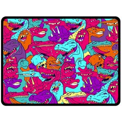 Dinos Double Sided Fleece Blanket (large)  by Sobalvarro