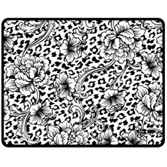 Vector-eclectic-fabric-seamless-pattern-animal-background-with-baroque-ornament Fleece Blanket (medium)  by Sobalvarro