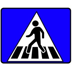 Cross Crossing Crosswalk Line Walk Double Sided Fleece Blanket (medium)  by HermanTelo