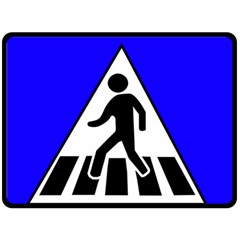 Cross Crossing Crosswalk Line Walk Double Sided Fleece Blanket (large)  by HermanTelo