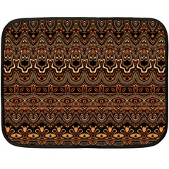 Boho Brown Gold Double Sided Fleece Blanket (mini)  by SpinnyChairDesigns