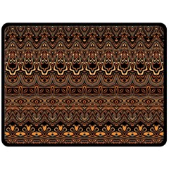 Boho Brown Gold Double Sided Fleece Blanket (large)  by SpinnyChairDesigns