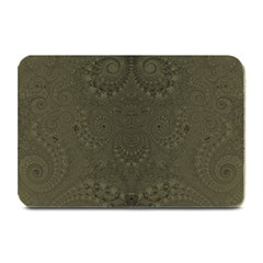 Rustic Green Brown Swirls Plate Mats by SpinnyChairDesigns