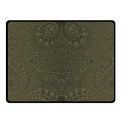 Rustic Green Brown Swirls Fleece Blanket (small) by SpinnyChairDesigns