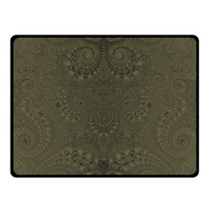 Rustic Green Brown Swirls Double Sided Fleece Blanket (small)  by SpinnyChairDesigns