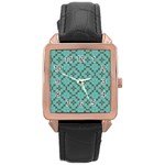 Tiles Rose Gold Leather Watch 