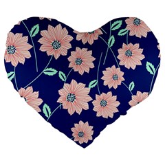 Floral Large 19  Premium Flano Heart Shape Cushions by Sobalvarro