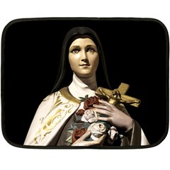 Virgin Mary Sculpture Dark Scene Double Sided Fleece Blanket (mini)  by dflcprintsclothing