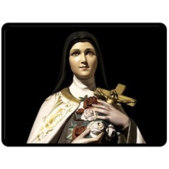 Virgin Mary Sculpture Dark Scene Double Sided Fleece Blanket (large)  by dflcprintsclothing
