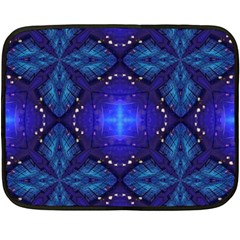 Blue Ornate Double Sided Fleece Blanket (mini)  by Dazzleway