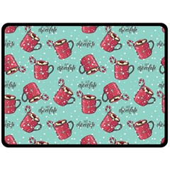 Hot Chocolate Hot Chocolate Double Sided Fleece Blanket (large)  by designsbymallika