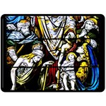 Christian Window Glass Art Print Double Sided Fleece Blanket (Large)  80 x60  Blanket Front