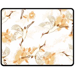 Birds And Flowers  Double Sided Fleece Blanket (medium)  by Sobalvarro