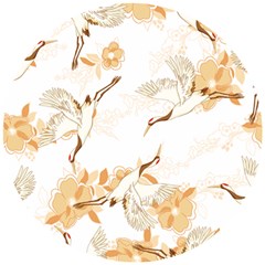 Birds And Flowers  Wooden Puzzle Round by Sobalvarro