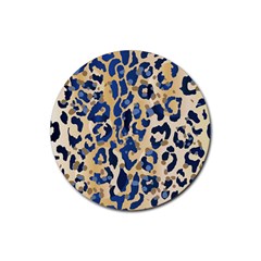 Leopard Skin  Rubber Coaster (round)  by Sobalvarro