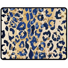 Leopard Skin  Double Sided Fleece Blanket (medium)  by Sobalvarro