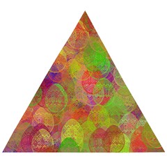 Easter Egg Colorful Texture Wooden Puzzle Triangle