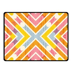 Line Pattern Cross Print Repeat Double Sided Fleece Blanket (small) 