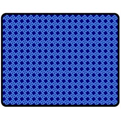 Basket Weave Basket Pattern Blue Double Sided Fleece Blanket (medium)  by Dutashop