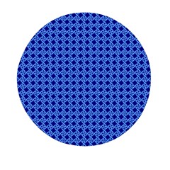 Basket Weave Basket Pattern Blue Mini Round Pill Box (pack Of 3)