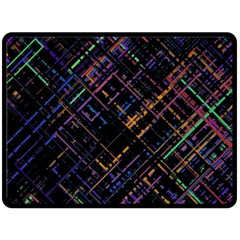 Criss-cross Pattern (multi-colored) Double Sided Fleece Blanket (large)  by LyleHatchDesign