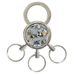 Famous Heroes Of The Kabuki Stage Played By Frogs  3-ring Key Chain by Sobalvarro