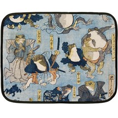 Famous Heroes Of The Kabuki Stage Played By Frogs  Fleece Blanket (mini) by Sobalvarro