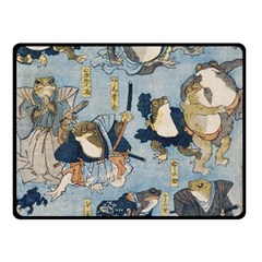 Famous Heroes Of The Kabuki Stage Played By Frogs  Fleece Blanket (small) by Sobalvarro