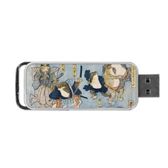 Famous Heroes Of The Kabuki Stage Played By Frogs  Portable Usb Flash (two Sides) by Sobalvarro
