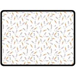 Cute Bunnies and carrots pattern, light colored theme Double Sided Fleece Blanket (Large)  80 x60  Blanket Front