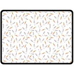 Cute Bunnies and carrots pattern, light colored theme Double Sided Fleece Blanket (Large)  80 x60  Blanket Back