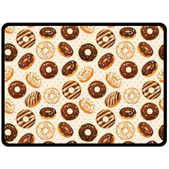 Chocolate Donut Love Double Sided Fleece Blanket (large)  by designsbymallika