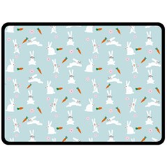 Funny And Funny Hares  And Rabbits In The Meadow Double Sided Fleece Blanket (large)  by SychEva