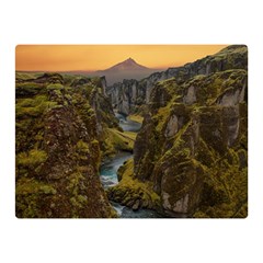 Landscape-cannon-river-mountain Double Sided Flano Blanket (mini)  by Sudhe
