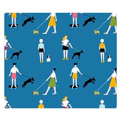 Girls Walk With Their Dogs Double Sided Flano Blanket (small)  by SychEva