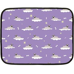 Pug Dog On A Cloud Fleece Blanket (mini) by SychEva