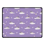 pug dog on a cloud Double Sided Fleece Blanket (Small)  45 x34  Blanket Back