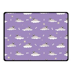 Cheerful Pugs Lie In The Clouds Double Sided Fleece Blanket (small)  by SychEva