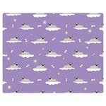 Cheerful Pugs Lie In The Clouds Double Sided Flano Blanket (Medium)  60 x50  Blanket Front